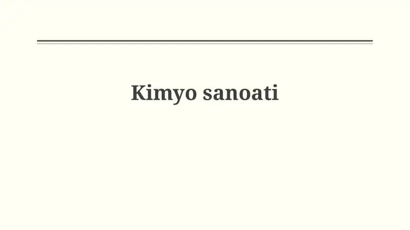 Kimyo Sanoati