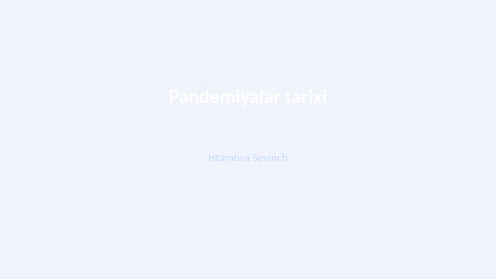 Pandemiyalar tarixi
