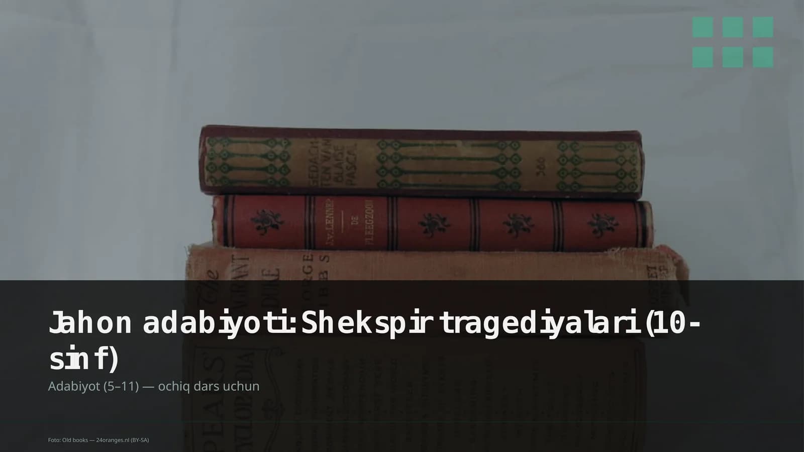 Jahon adabiyoti: Shekspir tragediyalari (10-sinf)