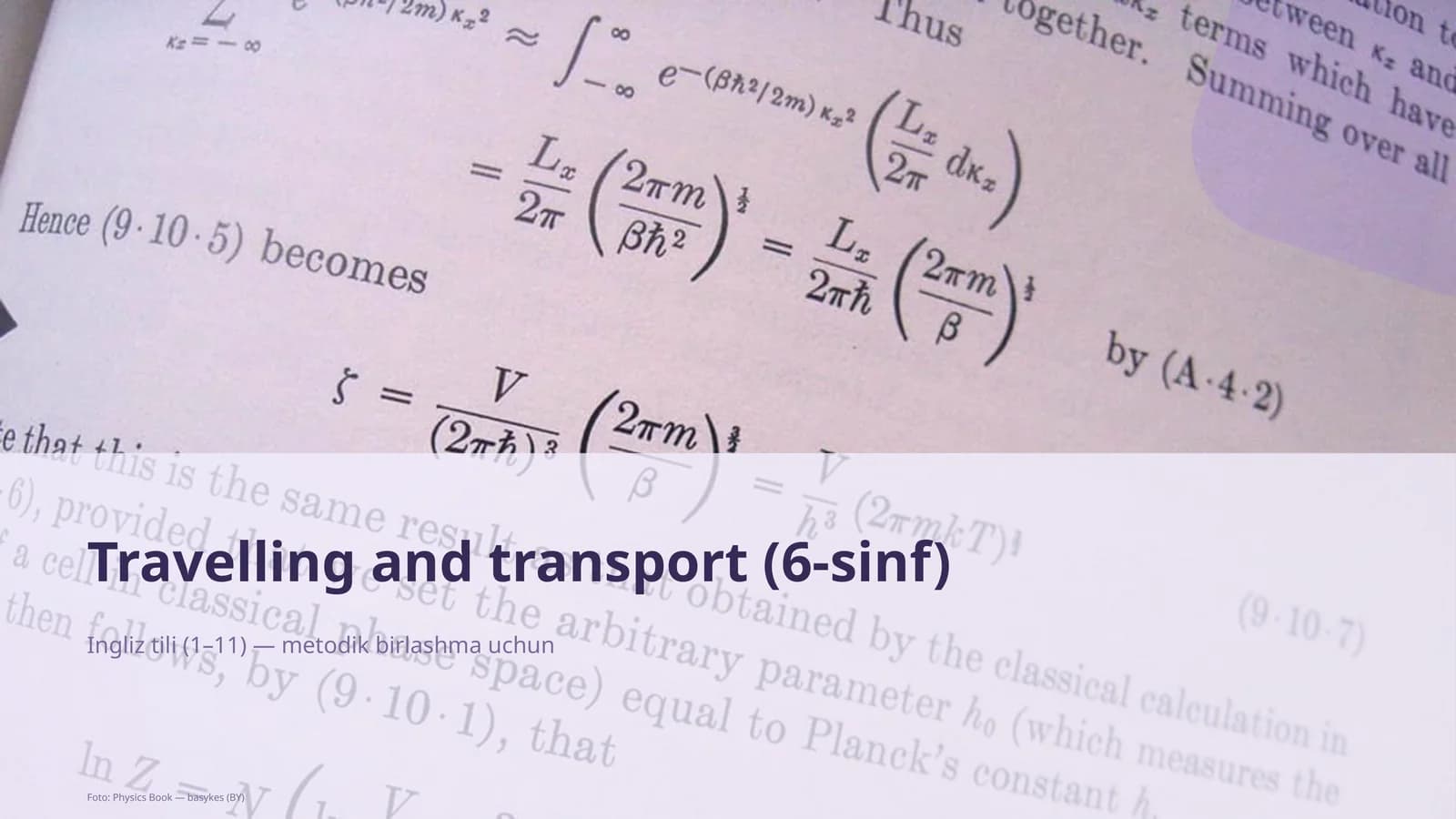 Travelling and transport (6-sinf)