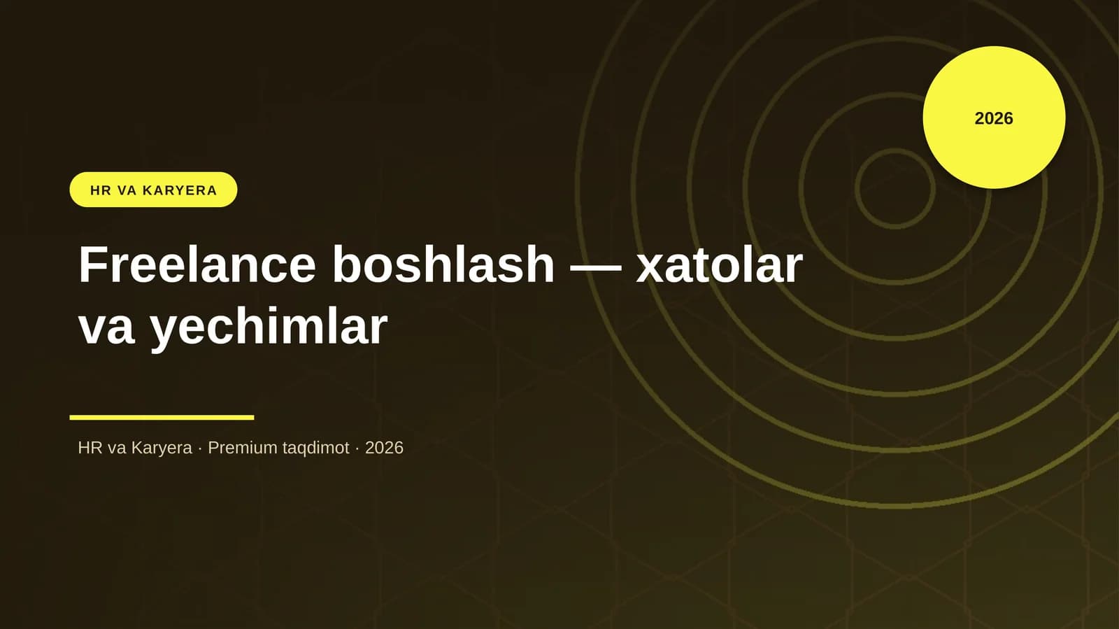 Freelance boshlash — xatolar va yechimlar