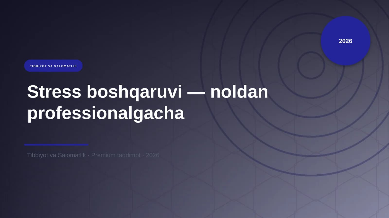 Stress boshqaruvi — noldan professionalgacha