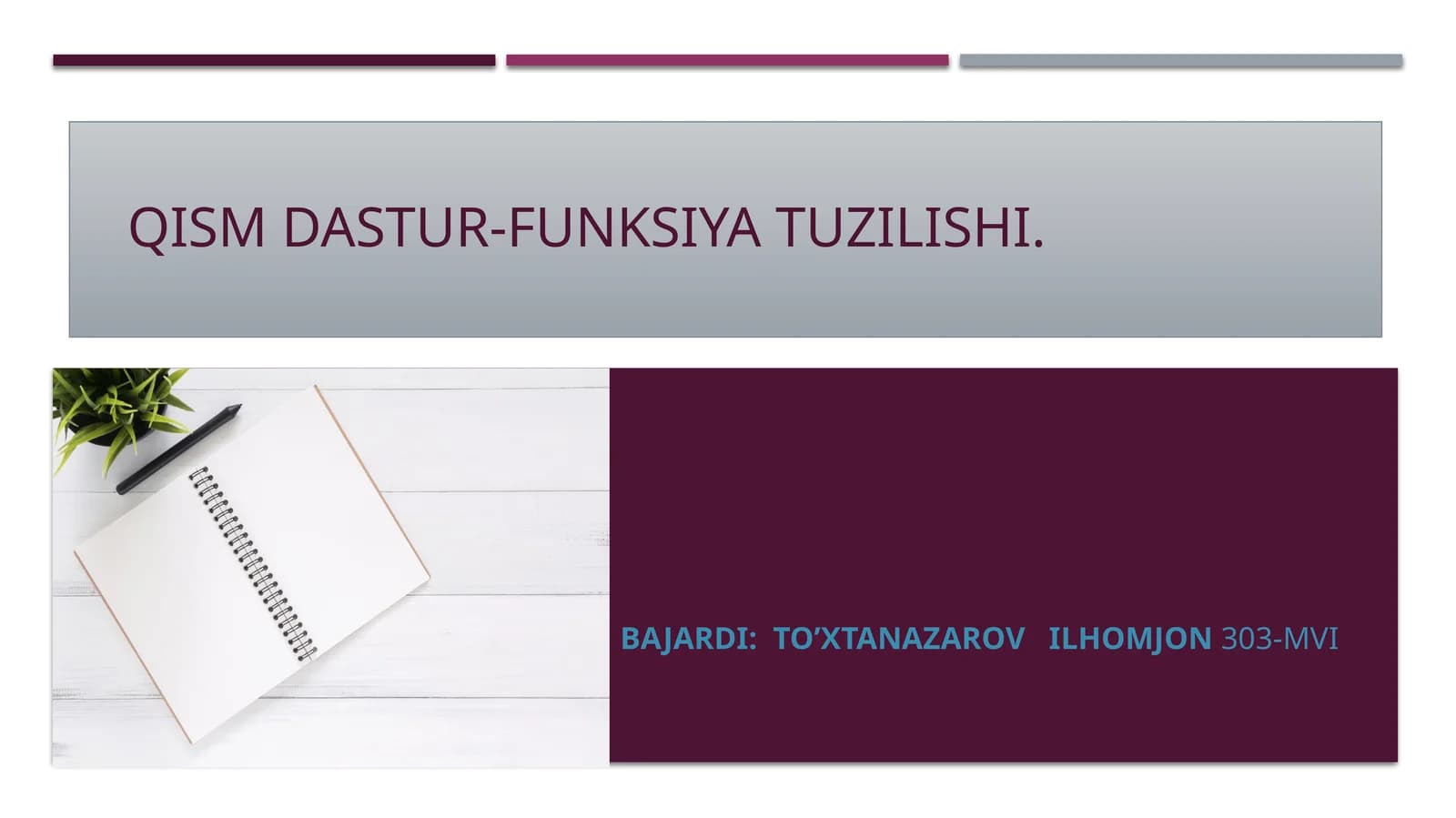 Qism dastur-funksiya tuzilishi