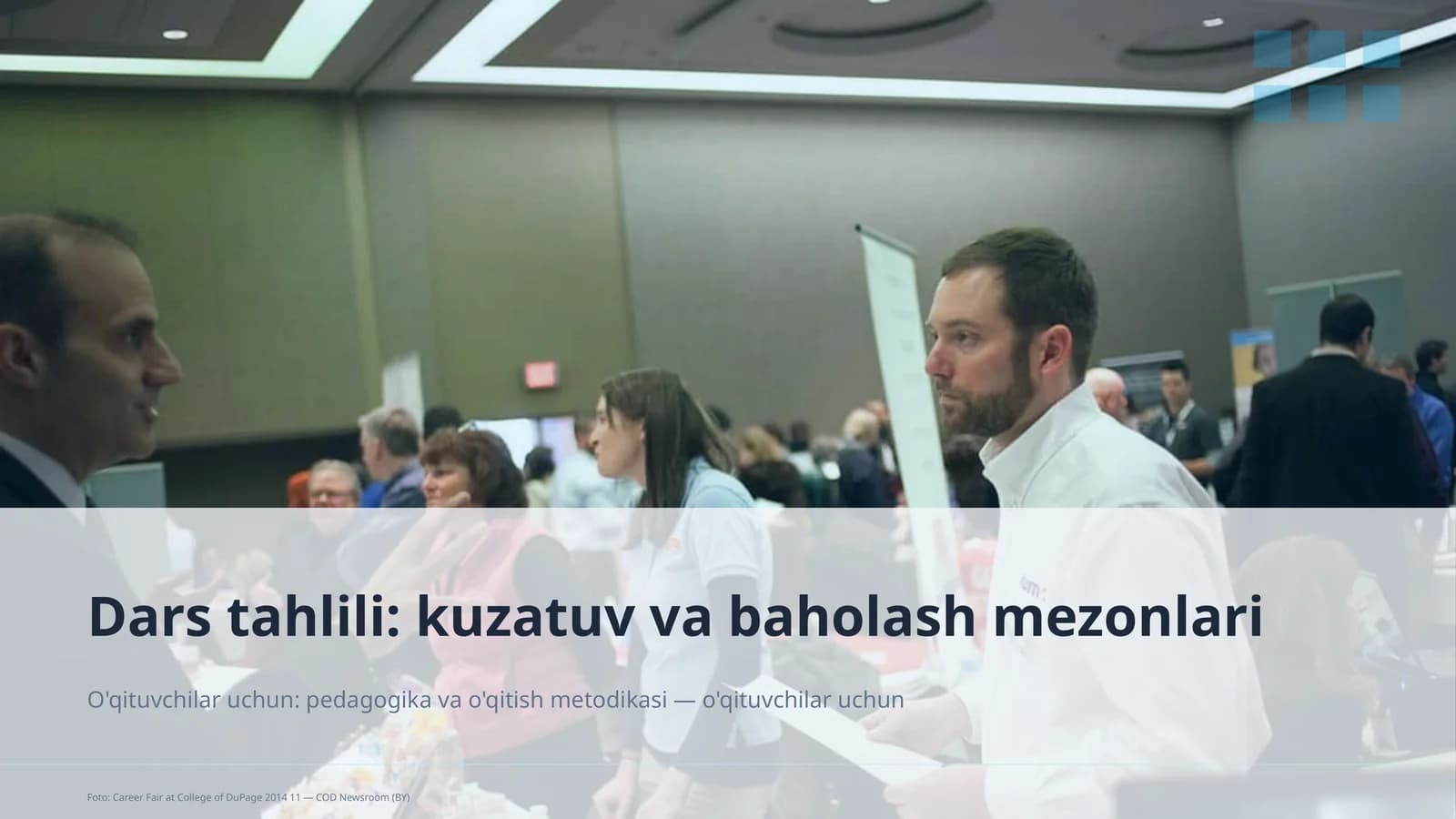 Dars tahlili: kuzatuv va baholash mezonlari