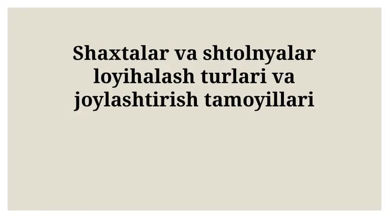 Shaftlar va Aditlar