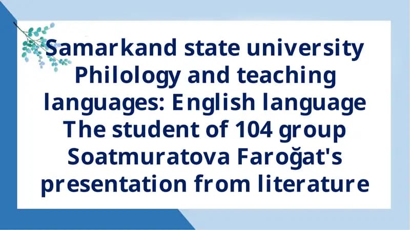 Faroğat's presentation from literature