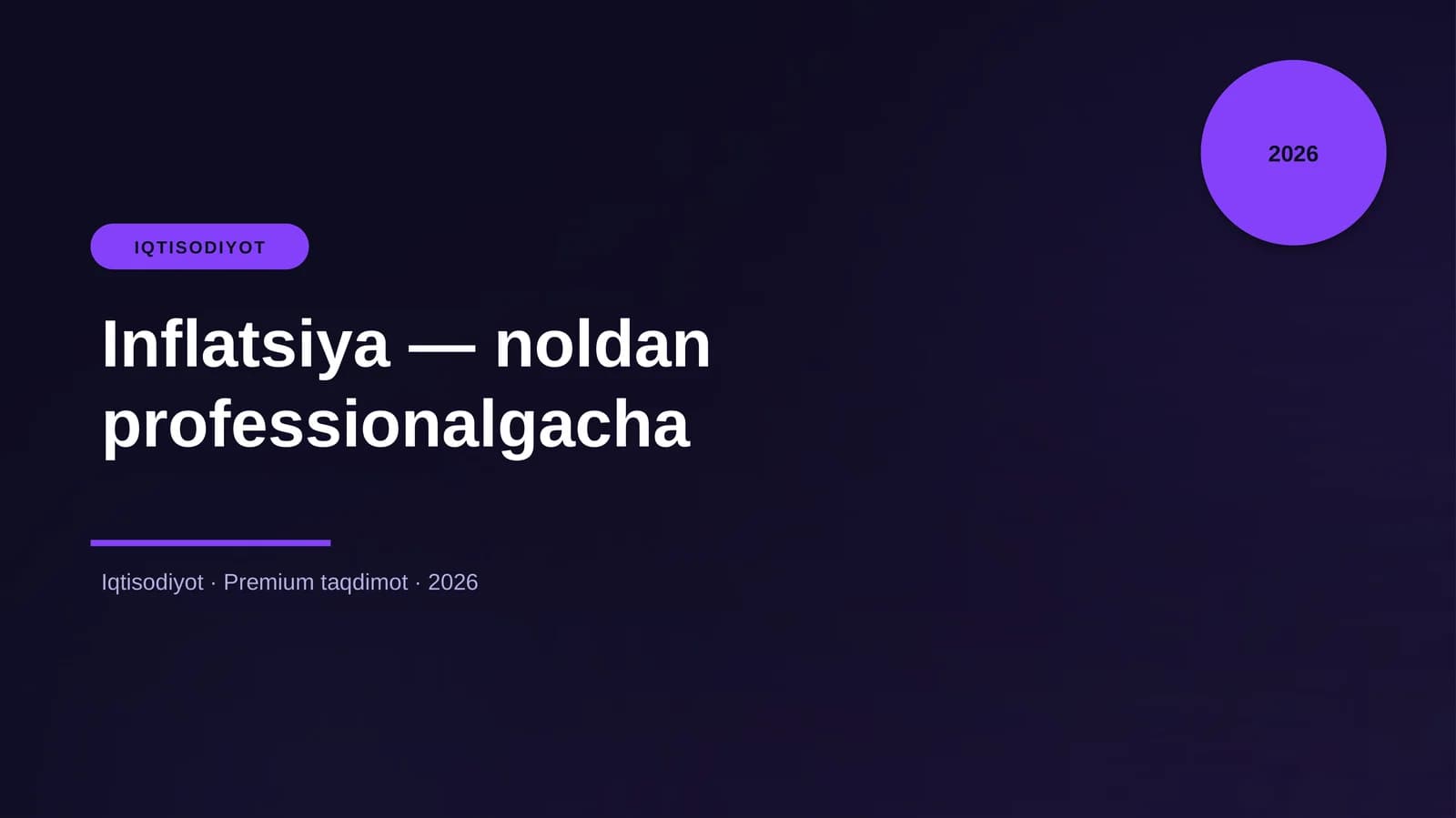 Inflatsiya — noldan professionalgacha
