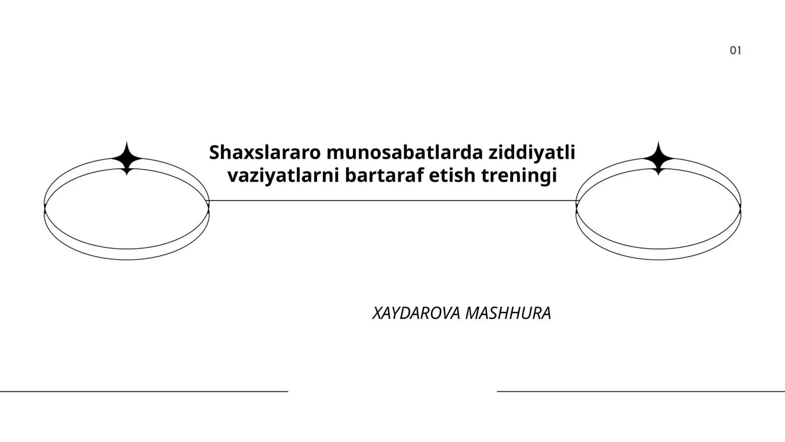 Shaxslararo munosabatlarda ziddiyatli vaziyatlarni bartaraf etish treningi