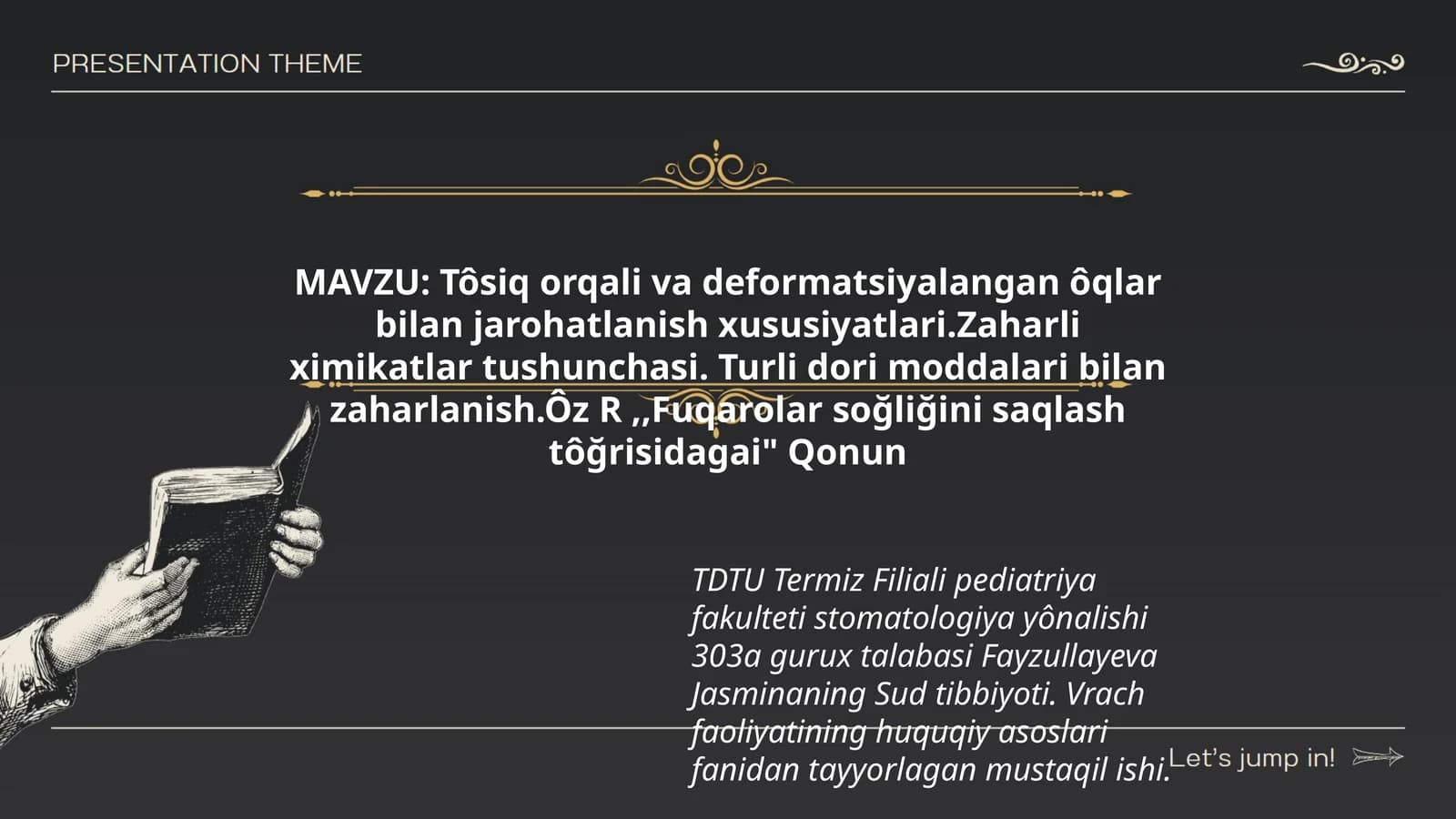 Tôsiq orqali va deformatsiyalangan ôqlar bilan jarohatlanish xususiyatlari