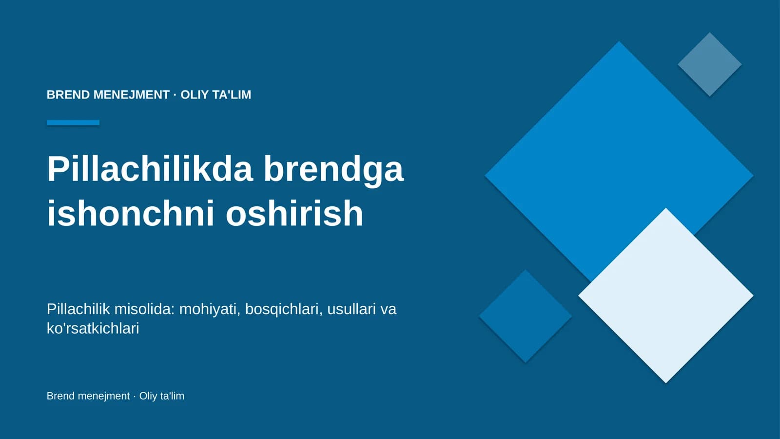 pillachilikda brendga ishonchni oshirish 2497
