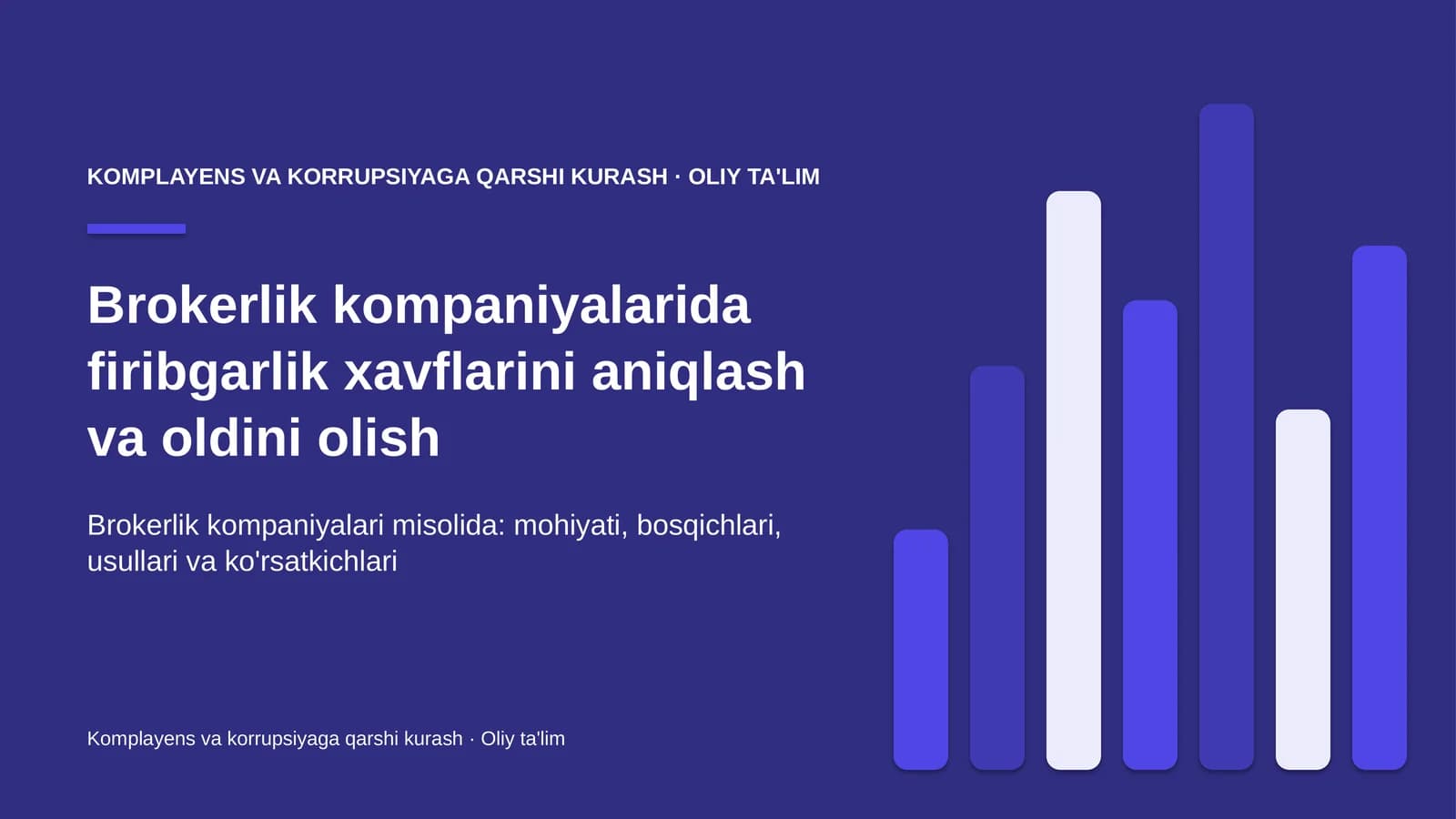 Komplayens va korrupsiyaga qarshi kurash · Oliy ta'lim