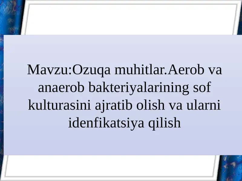 Ozuqa muhitlar