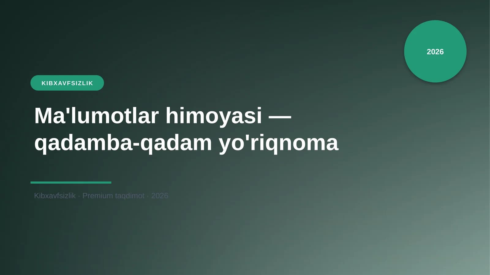 Ma'lumotlar himoyasi — qadamba-qadam yo'riqnoma