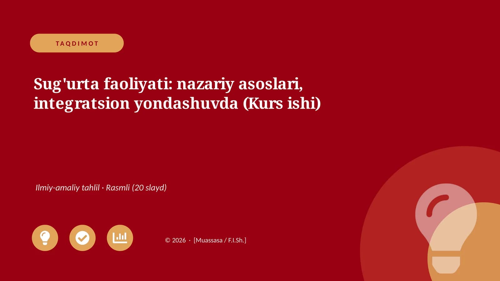 Sug'urta faoliyati: nazariy asoslari, integratsion yondashuvda (Kurs ishi)