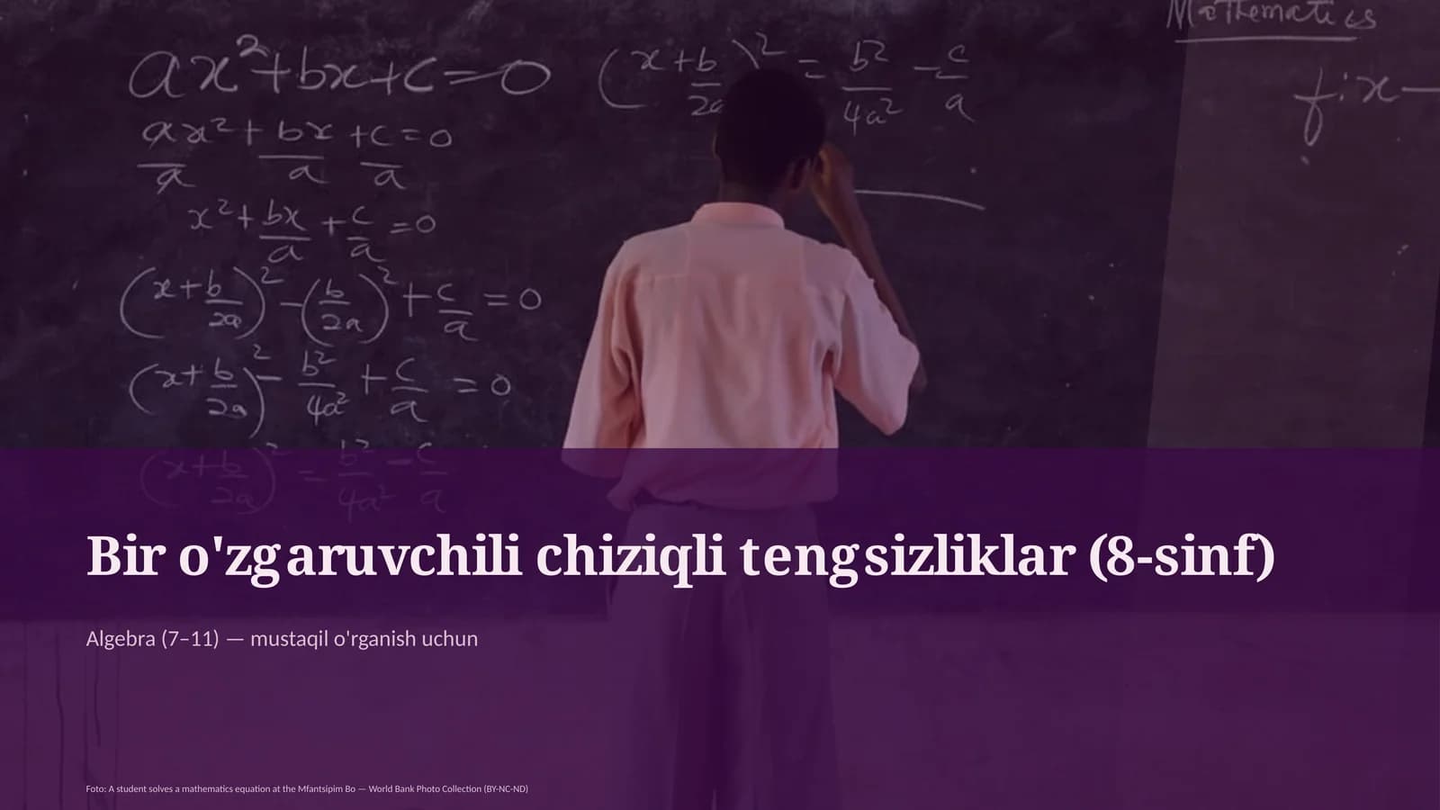 Bir o'zgaruvchili chiziqli tengsizliklar (8-sinf)