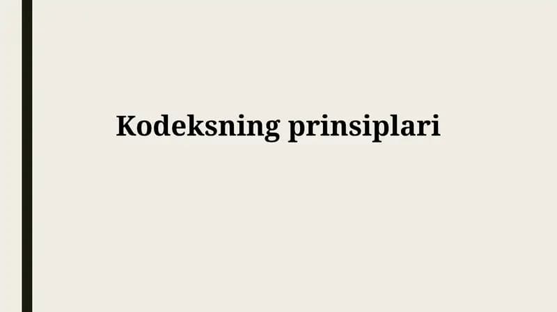 Kodeksning prinsiplari