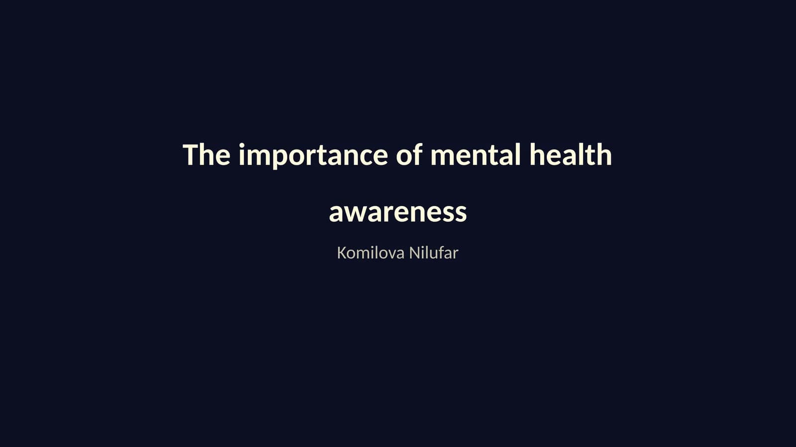 Defining Mental Health and Its Importance