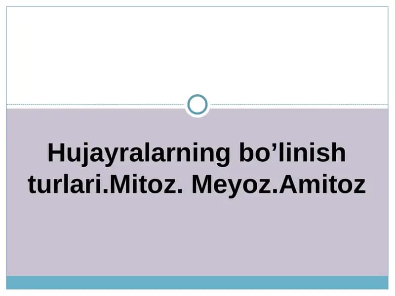 Hujayra bo'linishi