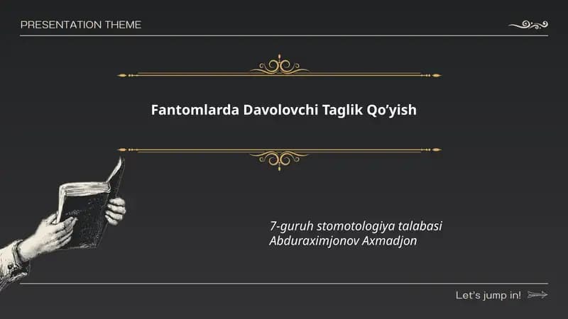 Fantomlarda Davolovchi Taglik Qo’yish