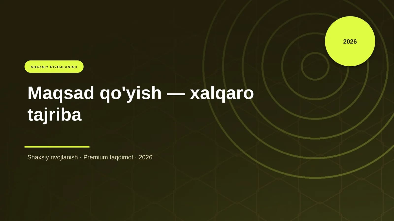 Maqsad qo'yish — xalqaro tajriba