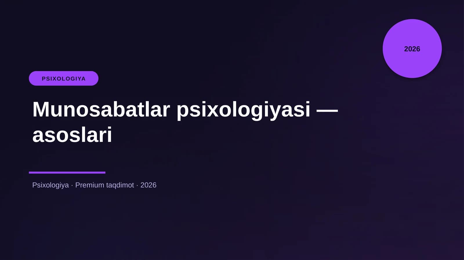 Munosabatlar psixologiyasi — asoslari