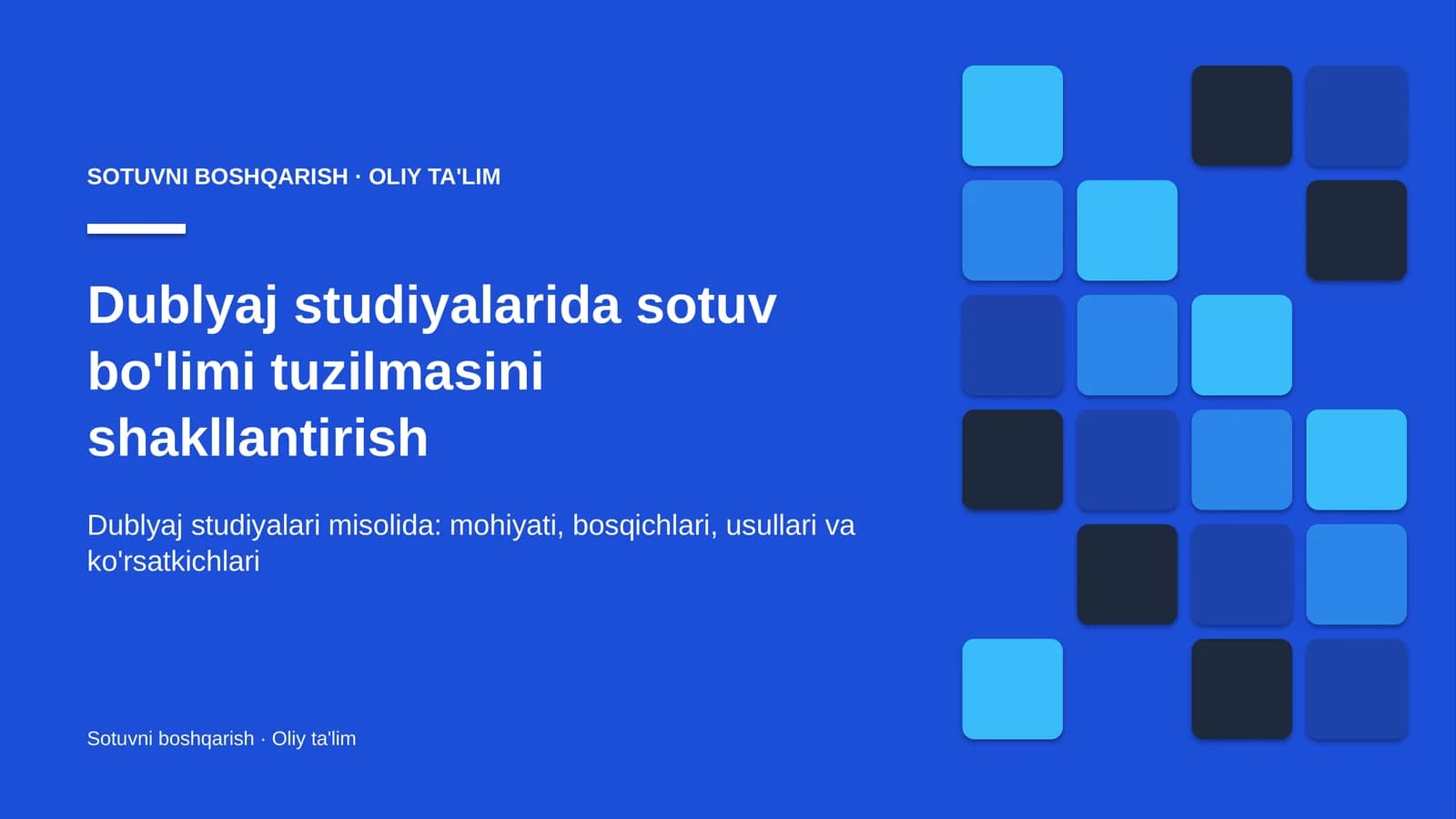 dublyaj studiyalarida sotuv bo'limi tuzilmasini shakllantirish 8861