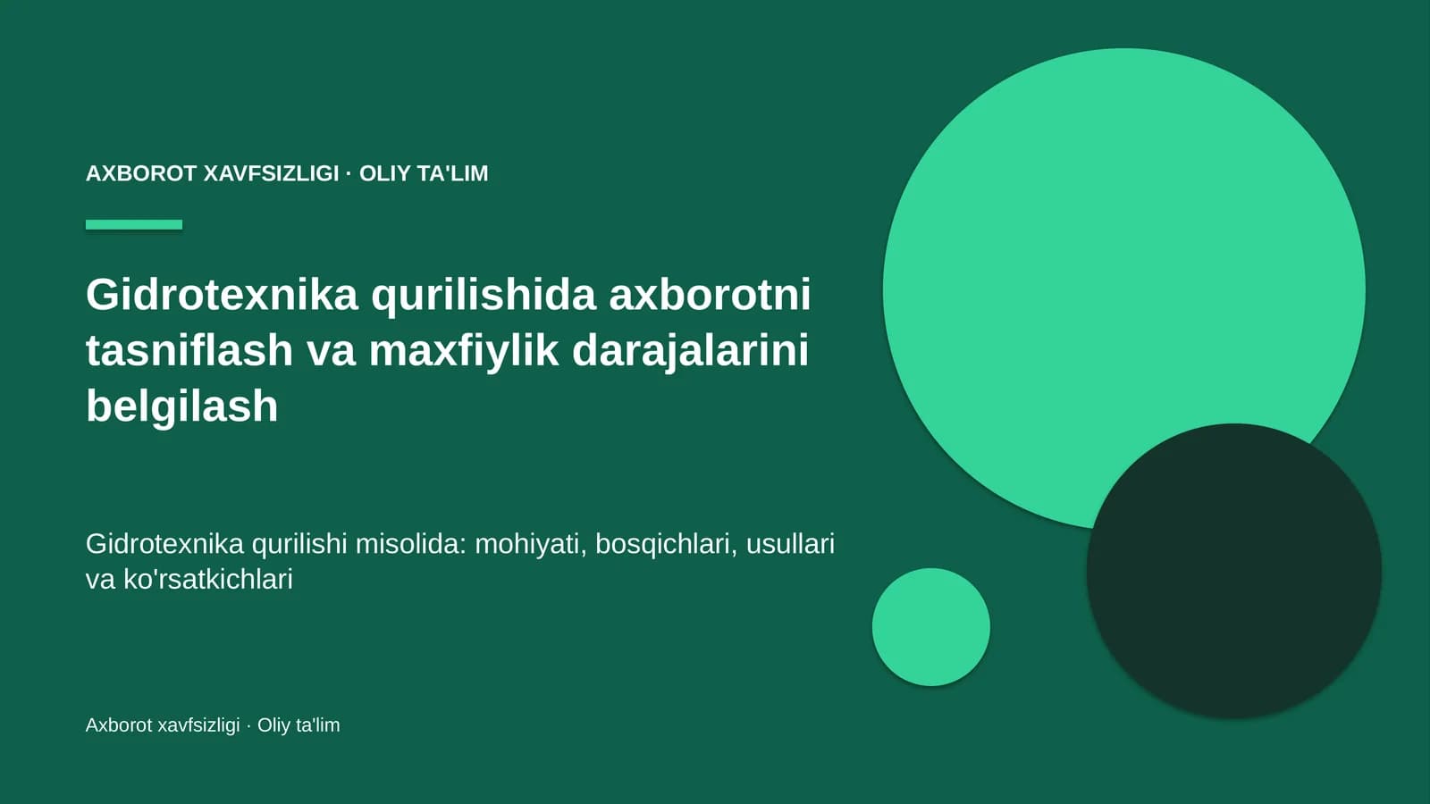 gidrotexnika qurilishida axborotni tasniflash va maxfiylik darajalarini belgilash 9812