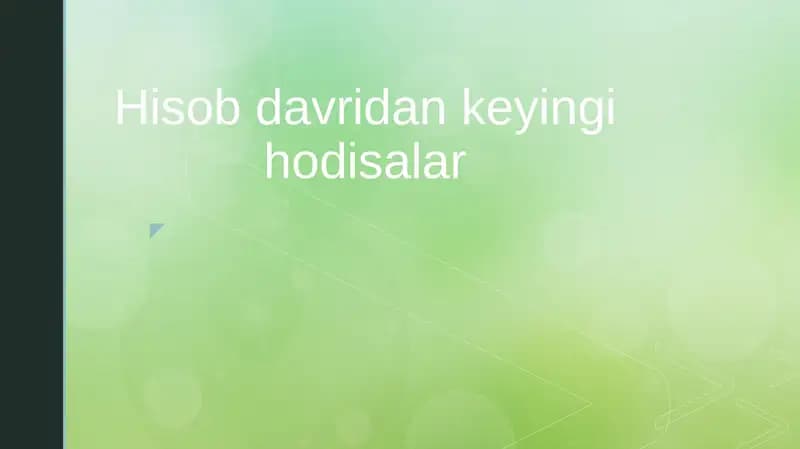 Hisob davridan keyingi hodisalar