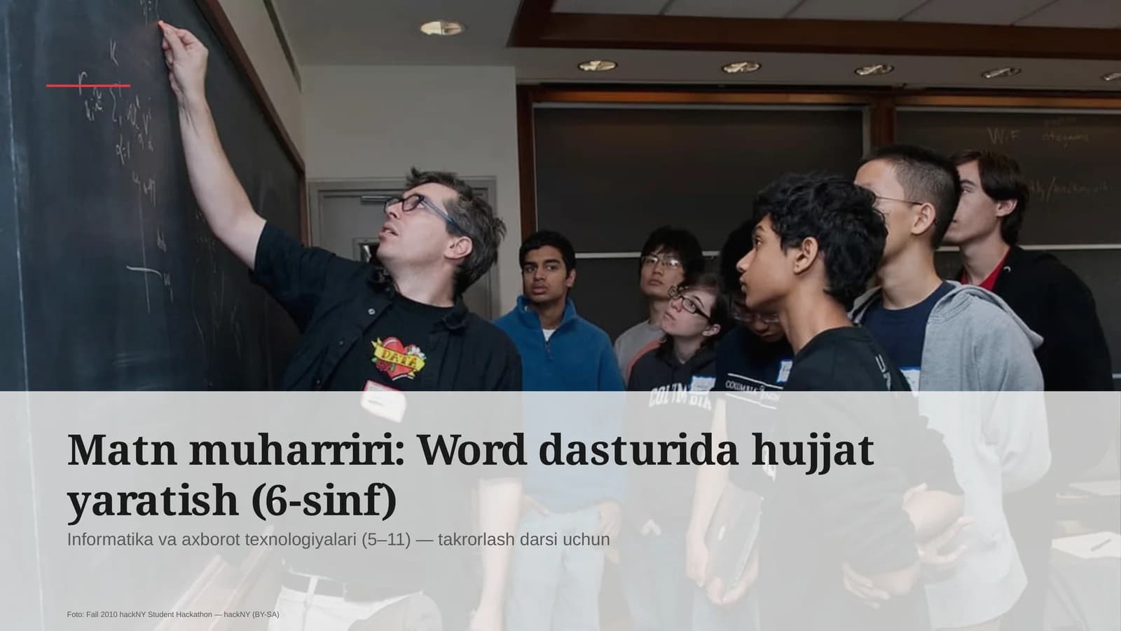 Word dasturida hujjat yaratish (6-sinf)