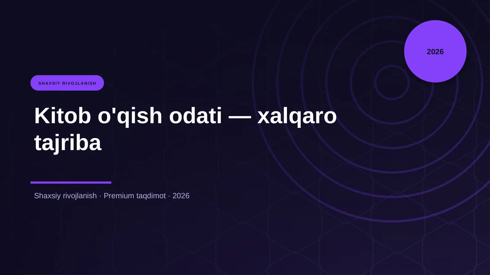 Kitob o'qish odati — xalqaro tajriba
