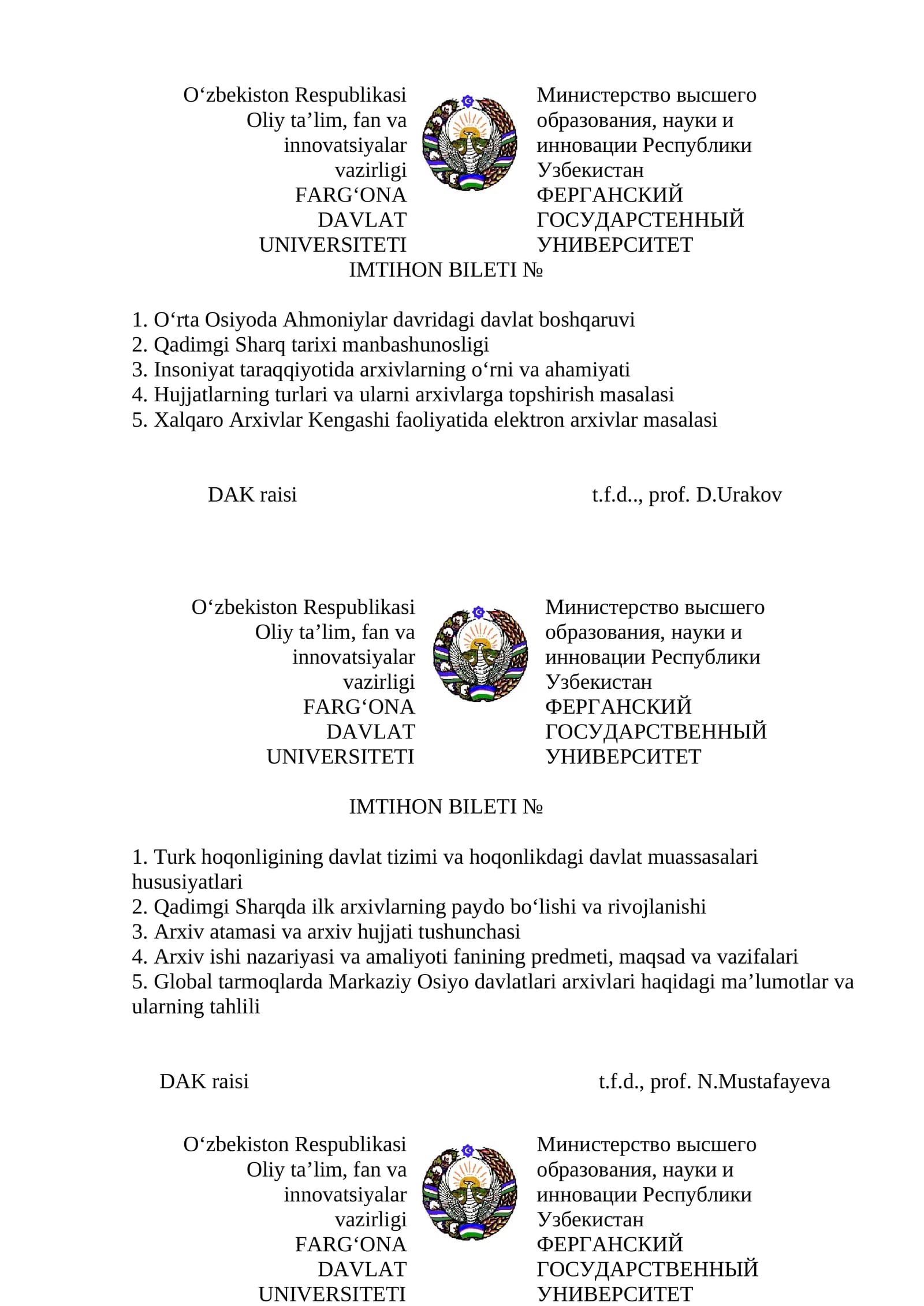 Xalqaro Arxivlar Kengashi faoliyatida elektron arxivlar masalasi
