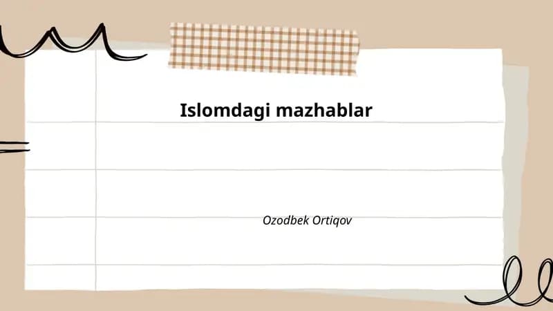 Islomdagi Mazhablar