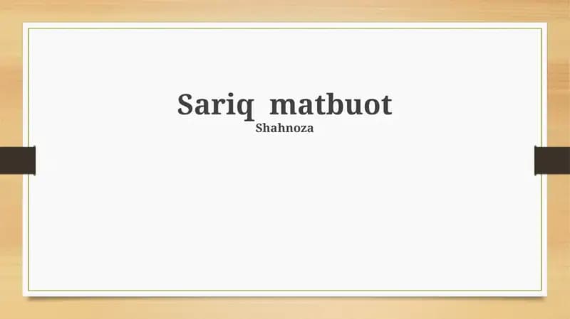 Sariq matbuot