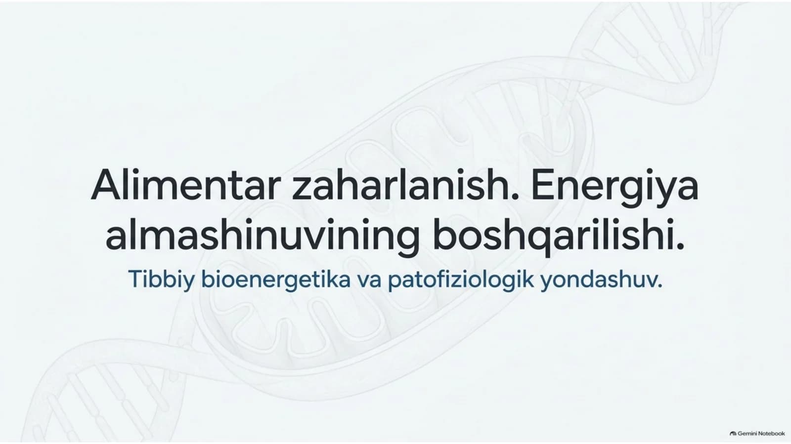 Alimentar zaharlanish va energiya almashinuvi boshqarilishi — 15 slayd