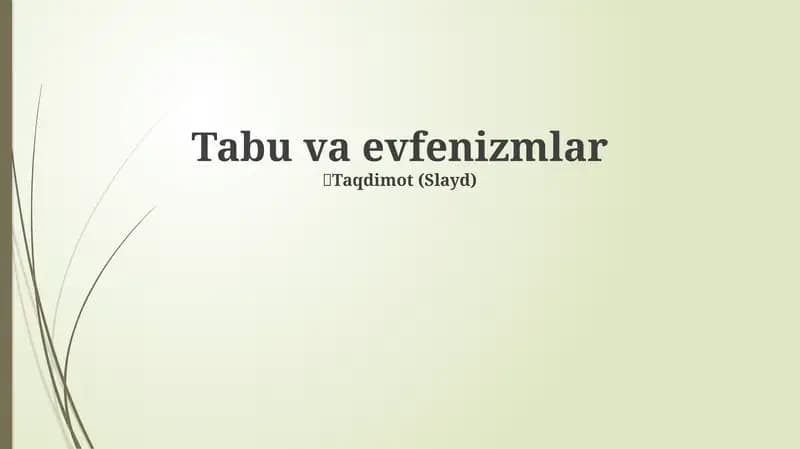Tabu va efemizmlar