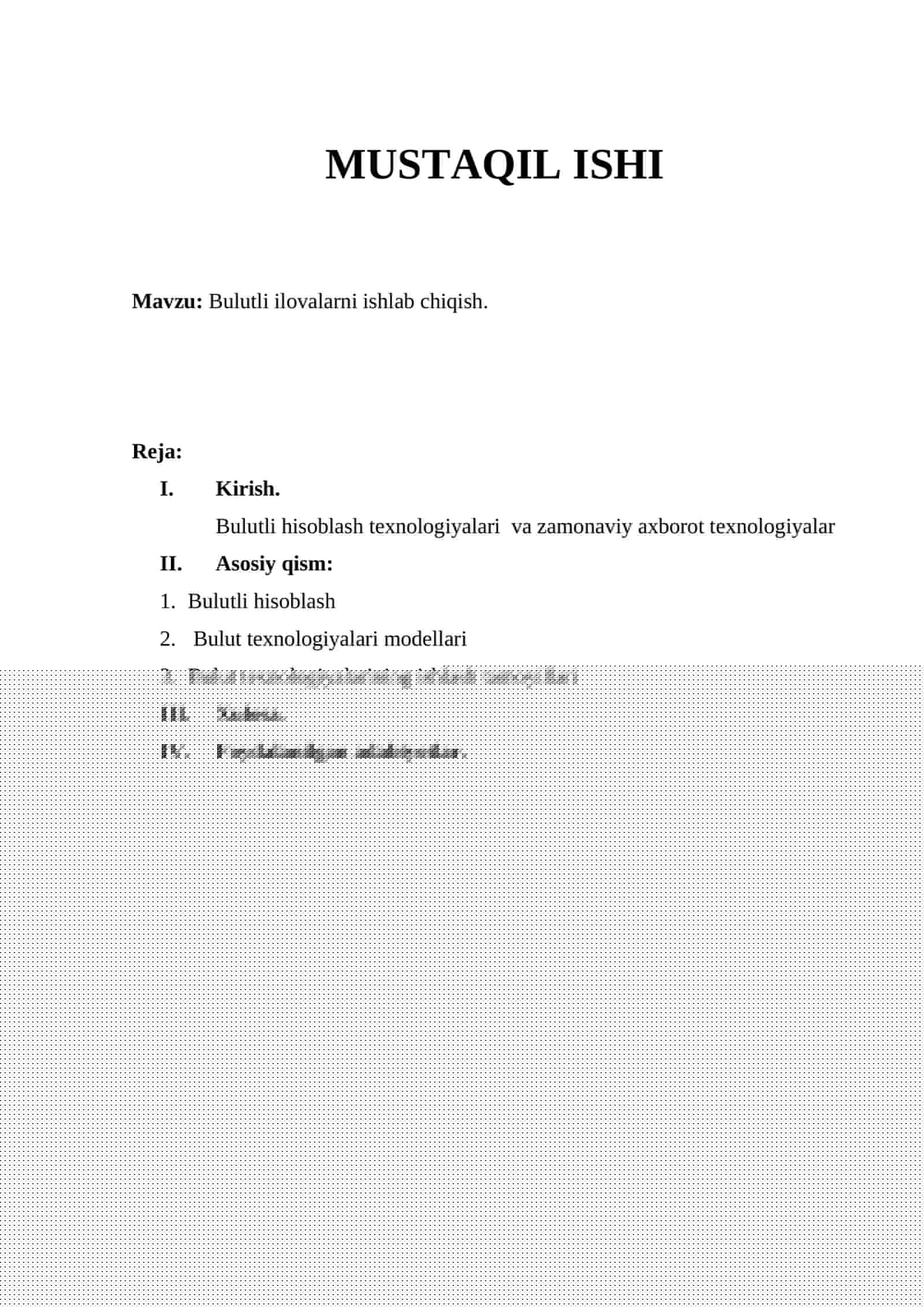 Bulutli ilovalarni ishlab chiqish.