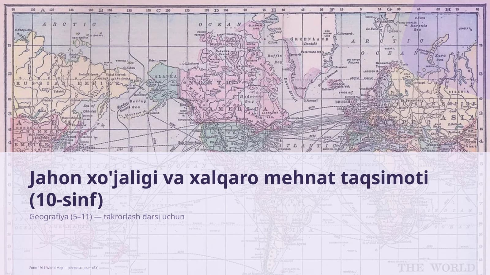 Jahon xo'jaligi va xalqaro mehnat taqsimoti (10-sinf)