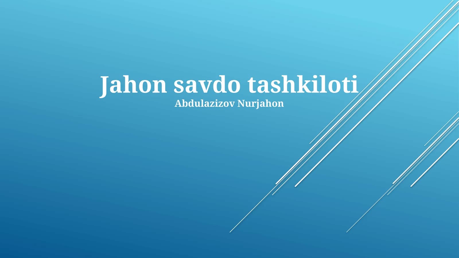 Jahon Savdo Tashkiloti (JST)