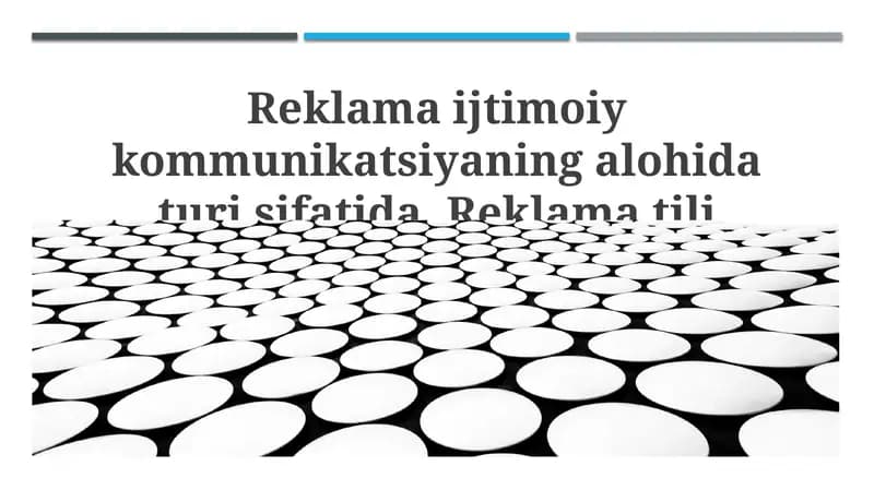 Reklama ijtimoiy kommunikatsiyaning alohida turi sifatida