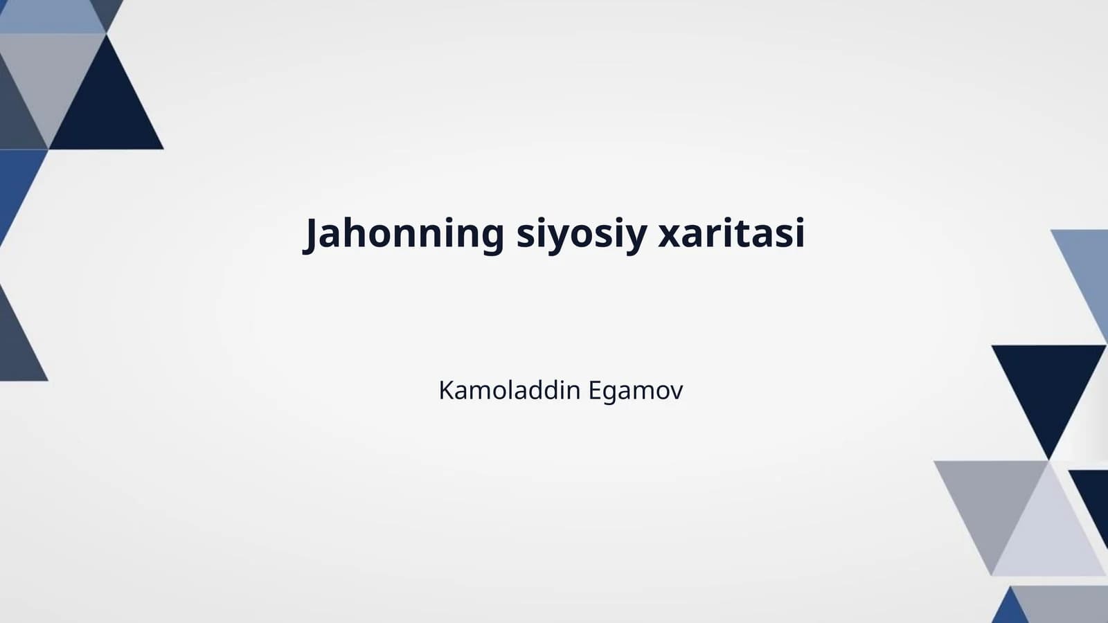 Jahonning siyosiy xaritasi
