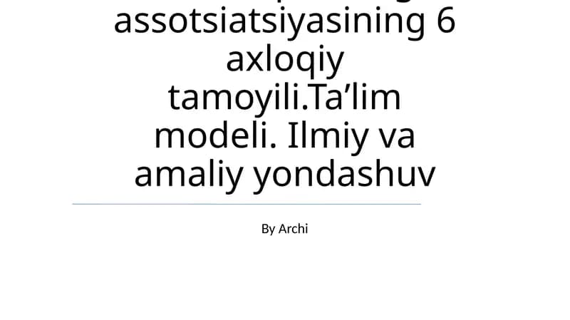 Amerika psixologik assotsiatsiyasining 6 axloqiy tamoyili