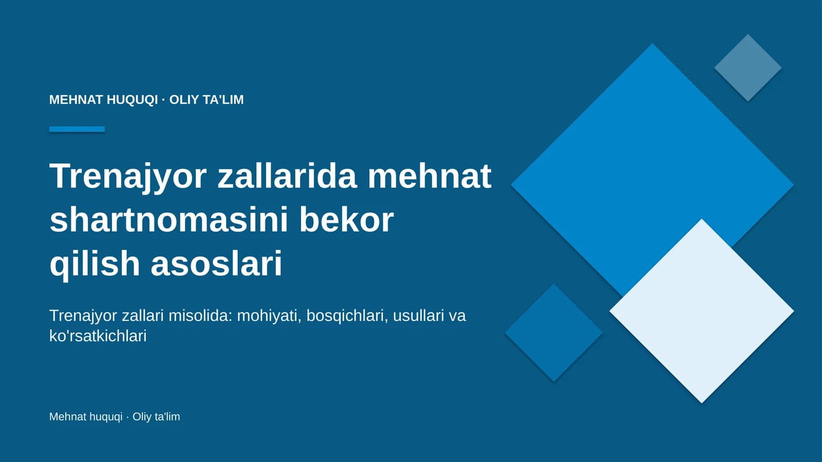 trenajyor zallarida mehnat shartnomasini bekor qilish asoslari 5555
