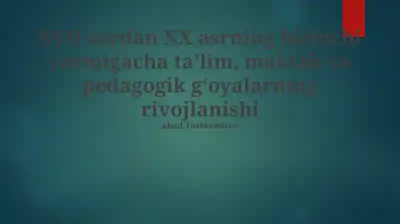 19-asr Prussiyasida O'qituvchilarni Tayyorlash