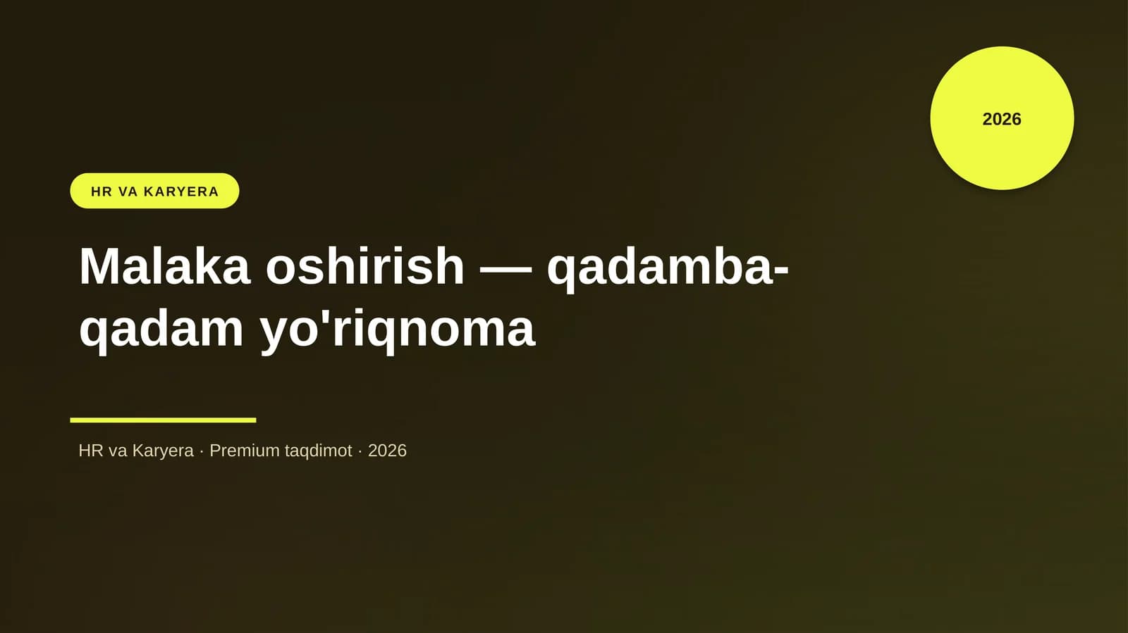 Malaka oshirish — qadamba-qadam yo'riqnoma