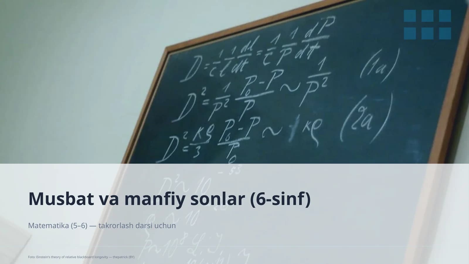 Musbat va manfiy sonlar (6-sinf)