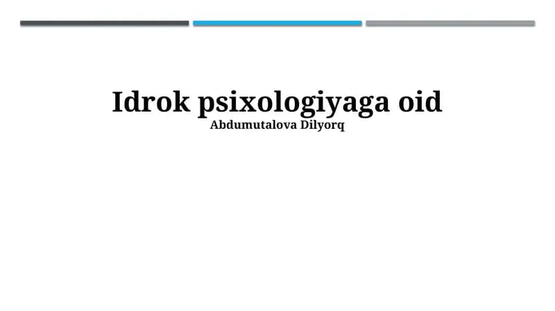 Idrok psixologiyaga oid