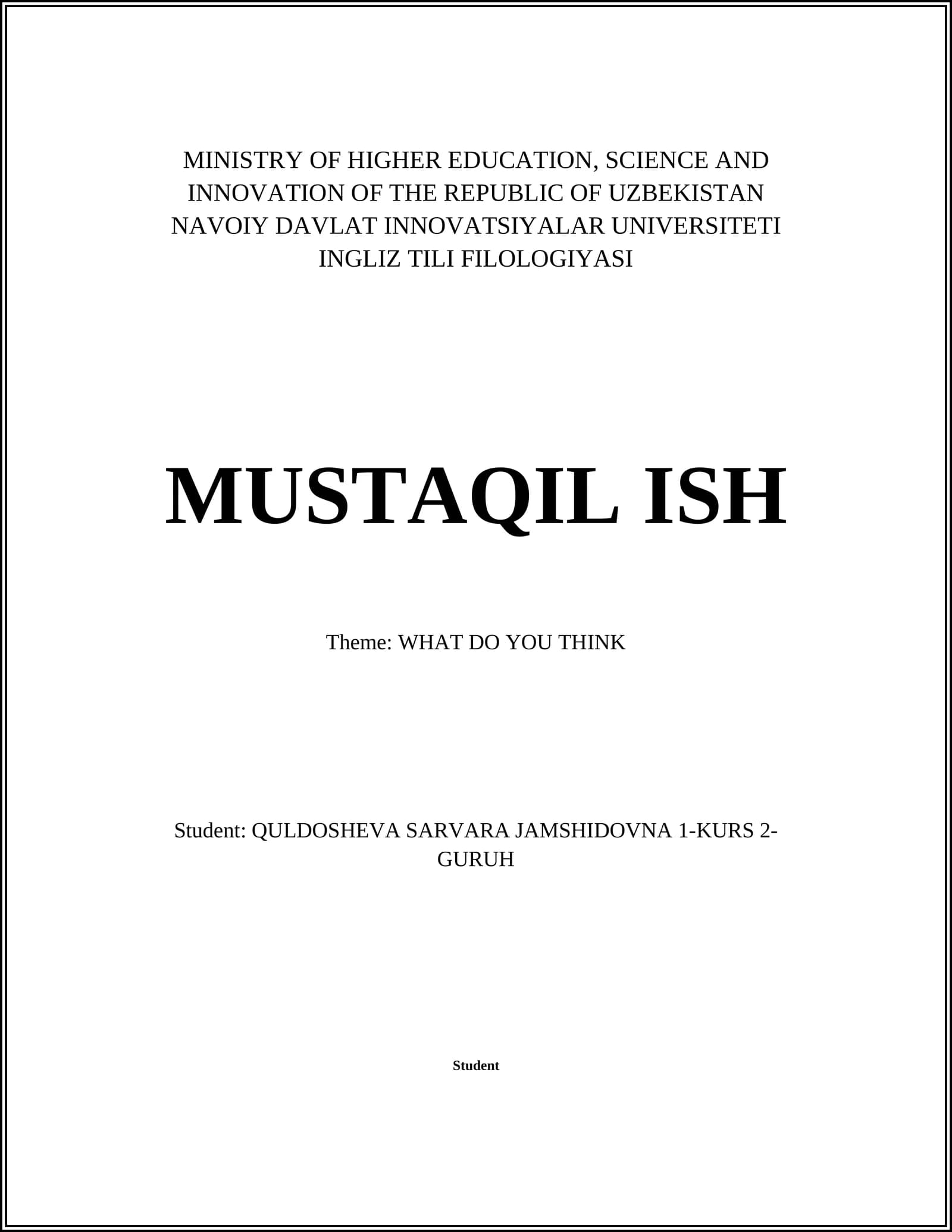 INGLIZ TILI FILOLOGIYASI