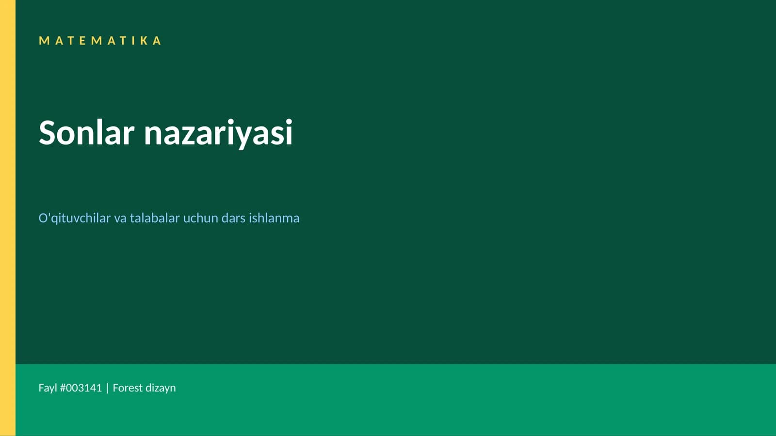 Sonlar nazariyasi