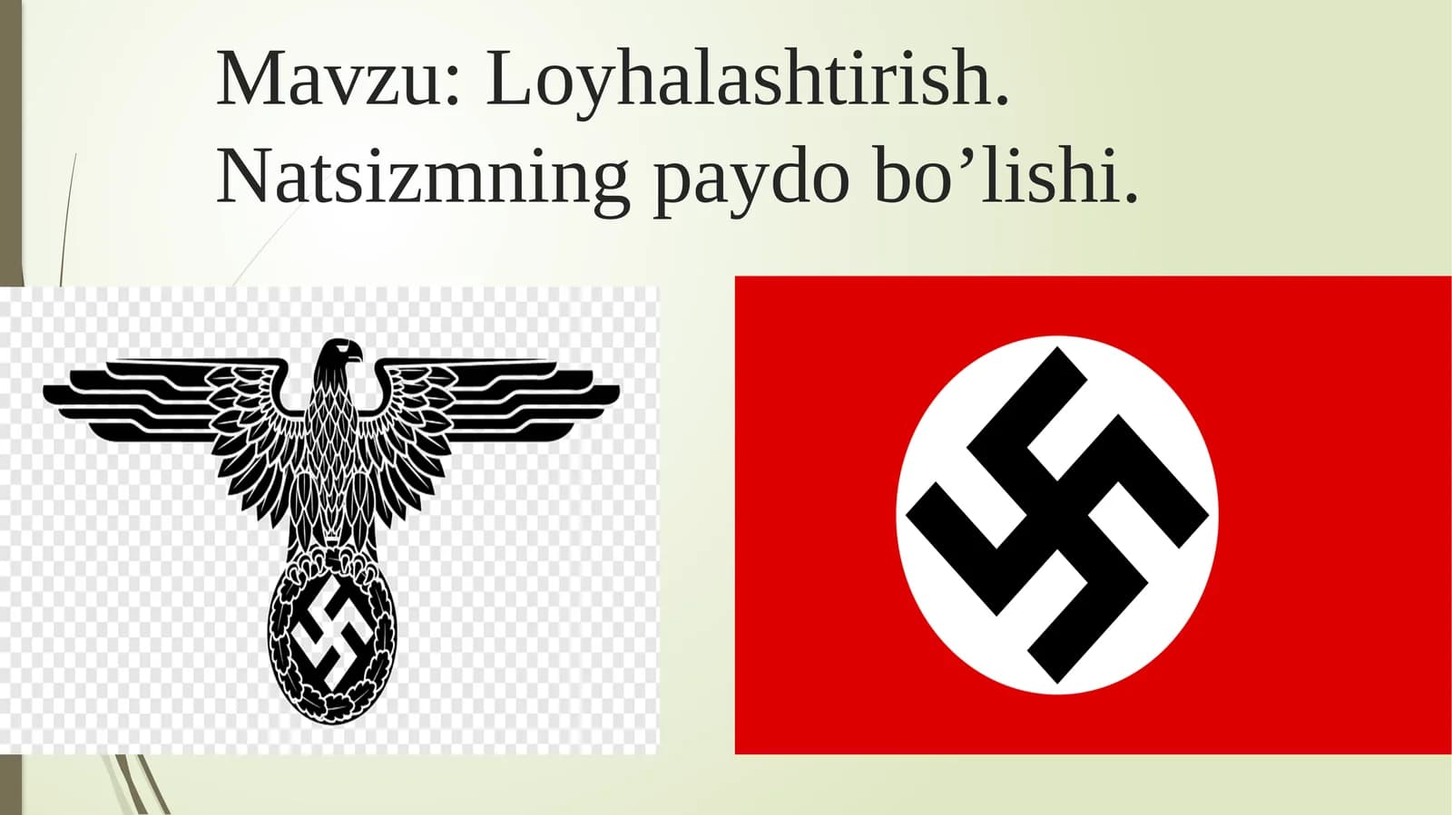 Loyhalashtirish. Natsizmning paydo bo’lishi