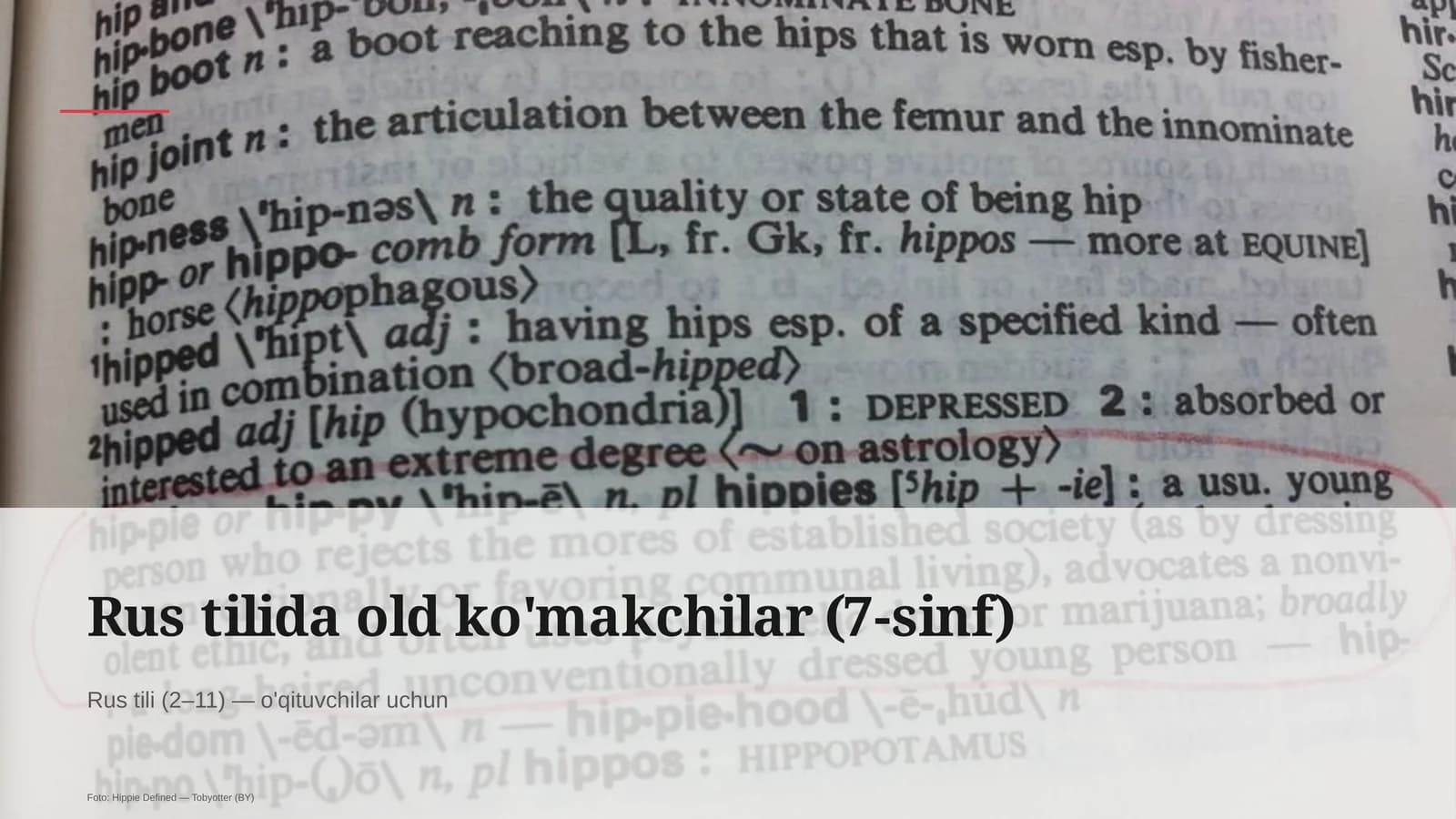Rus tilida old ko'makchilar (7-sinf)